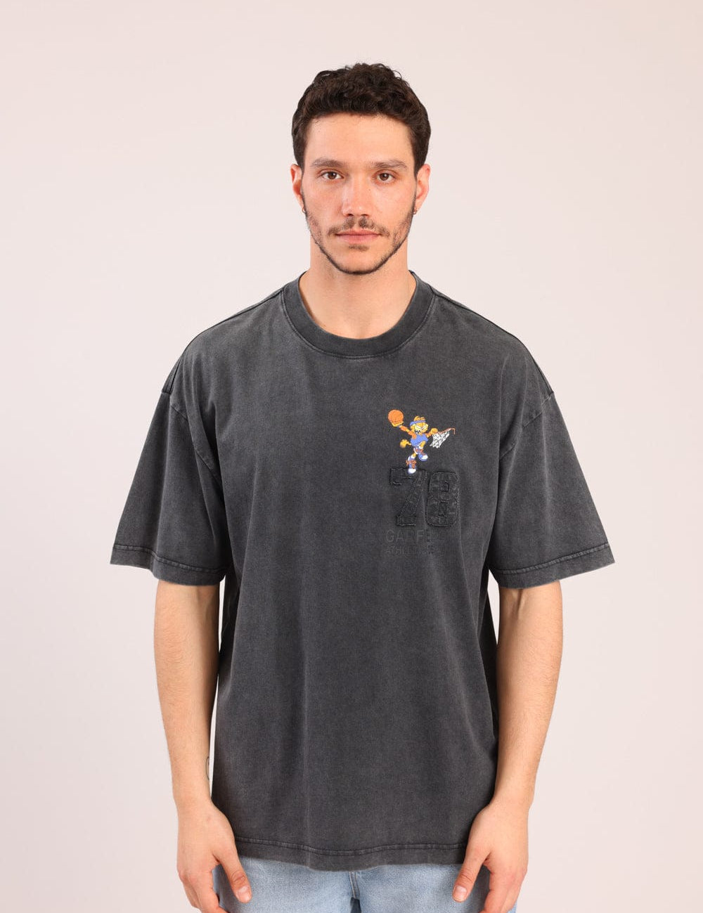 FOX גברים חולצה קצרה חולצה ממותגת גארפילד חולצה ממותגת גארפילד