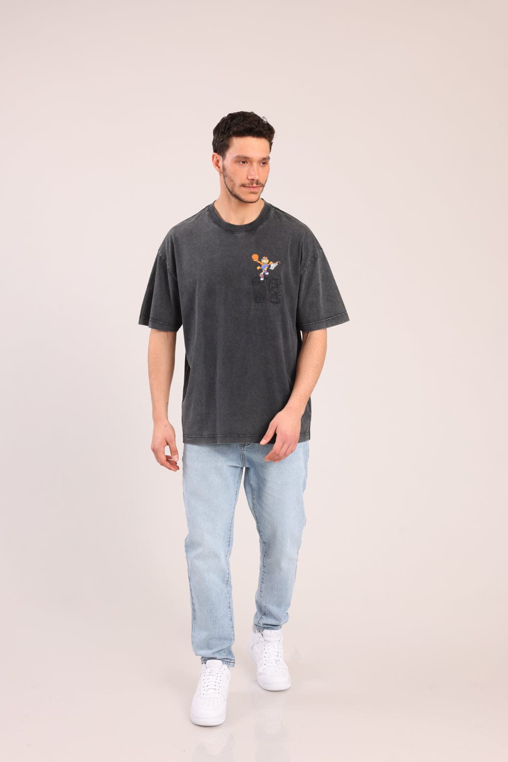 FOX גברים חולצה קצרה חולצה ממותגת גארפילד חולצה ממותגת גארפילד