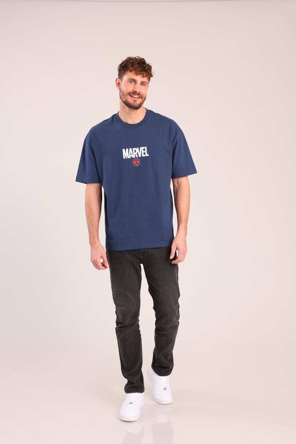 FOX גברים חולצה קצרה חולצה ממותגת מארוול ספיידרמן חולצה ממותגת מארוול ספיידרמן