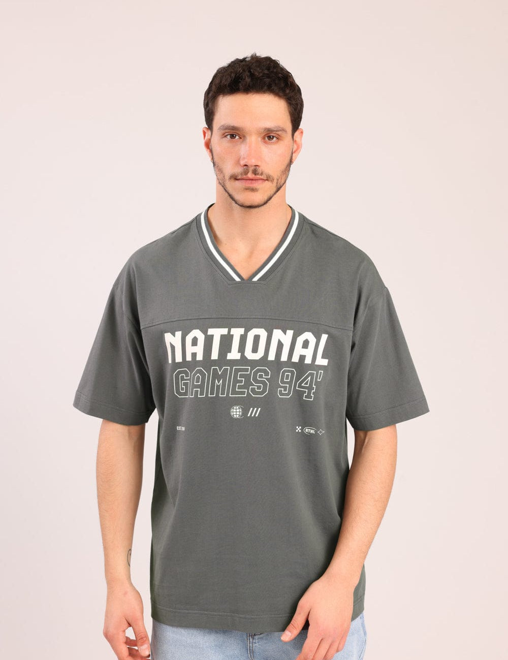 FOX גברים חולצה קצרה חולצה עם הדפס חולצה עם הדפס