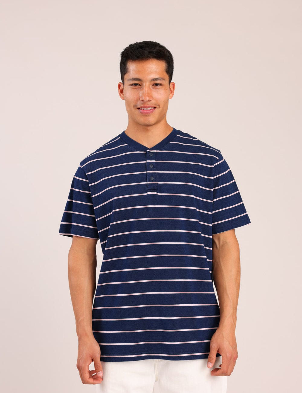 FOX גברים חולצה קצרה חולצת פסים עם כפתורים חולצת פסים עם כפתורים