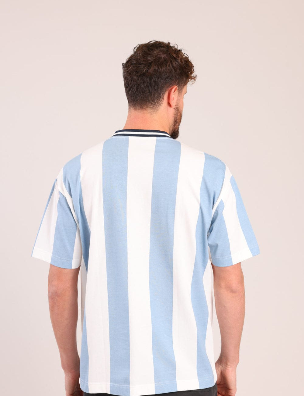 FOX גברים חולצה קצרה חולצה פסים עם הדפס חולצה פסים עם הדפס