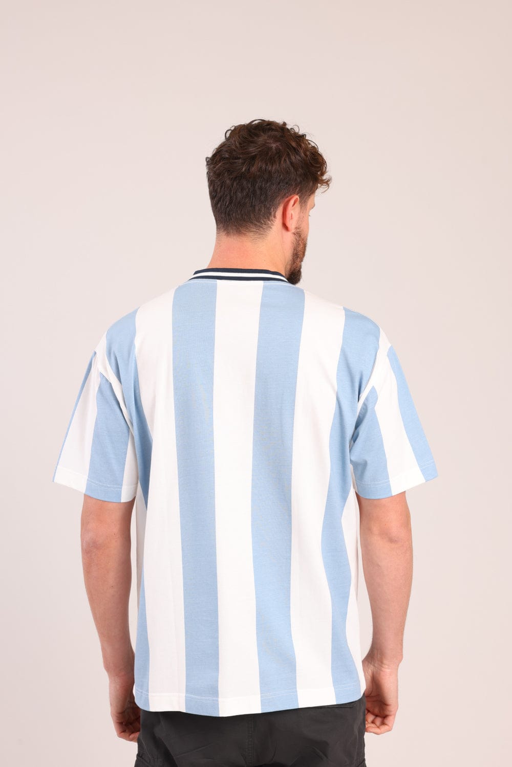 FOX גברים חולצה קצרה חולצה פסים עם הדפס חולצה פסים עם הדפס