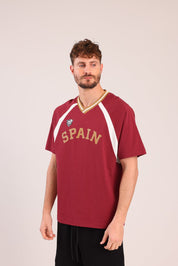 FOX גברים חולצה קצרה חולצת V עם הדפס חולצת V עם הדפס