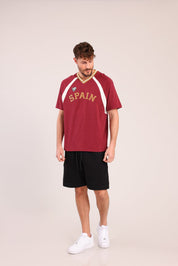 FOX גברים חולצה קצרה חולצת V עם הדפס חולצת V עם הדפס