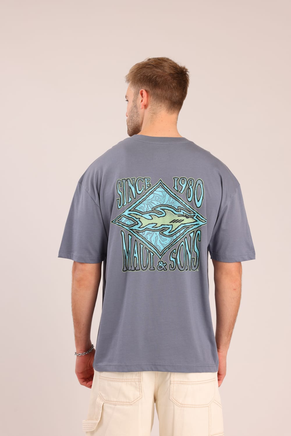 FOX גברים חולצה קצרה חולצה ממותגת MAUI חולצה ממותגת MAUI