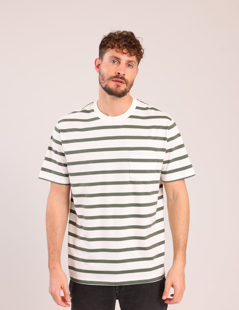 FOX גברים חולצה קצרה חולצה עם פסים חולצה עם פסים