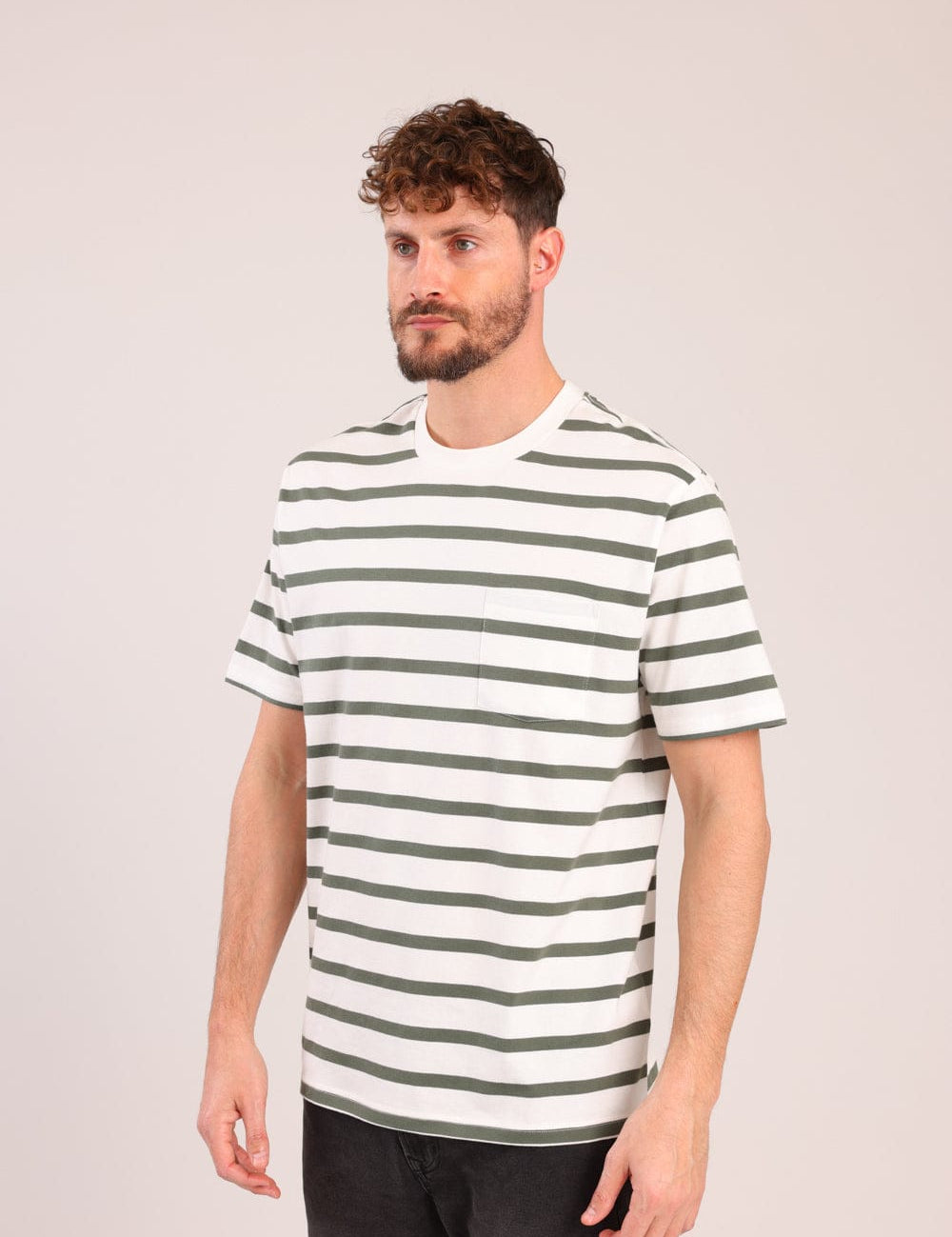 FOX גברים חולצה קצרה חולצה עם פסים חולצה עם פסים