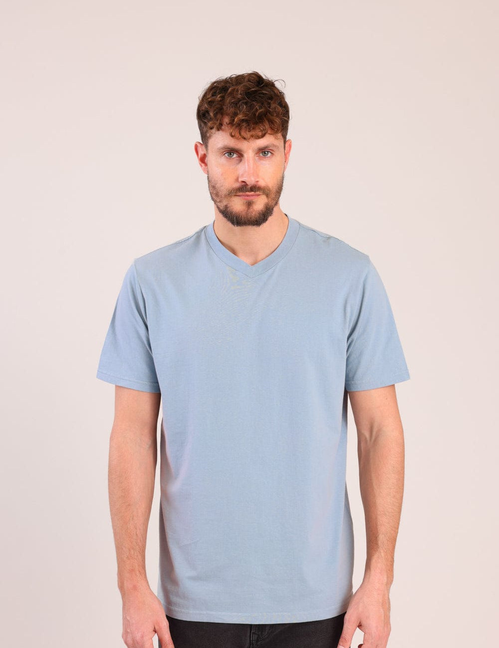 FOX גברים חולצה קצרה טישרט בייסיק צווארון V טישרט בייסיק צווארון V