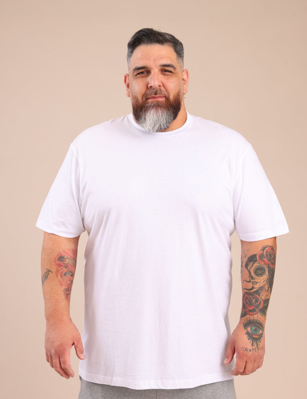 FOX פלאס גברים חולצה חולצת בייסיק עגול | PLUS SIZE חולצת בייסיק עגול | PLUS SIZE