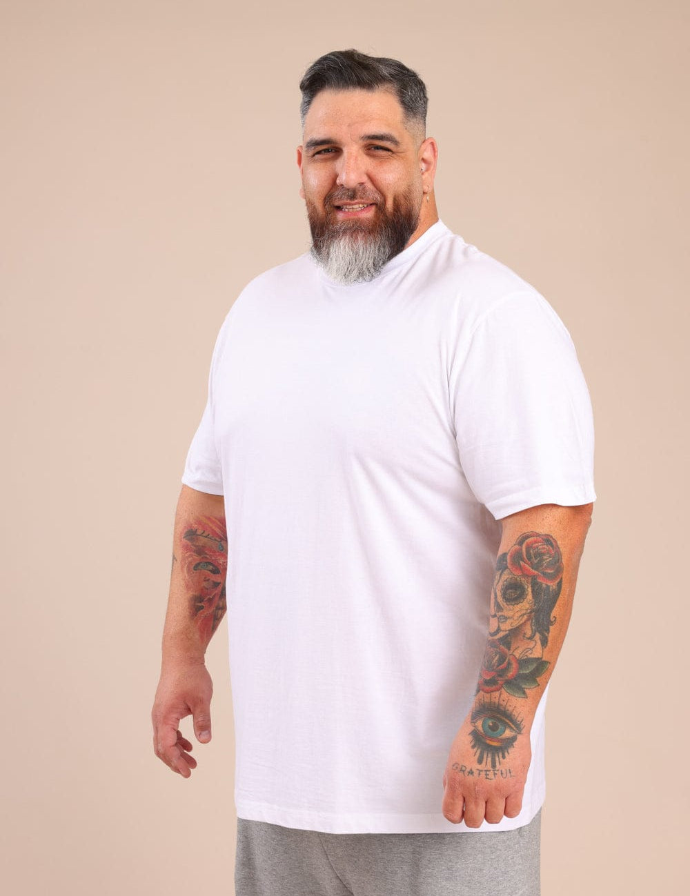 FOX פלאס גברים חולצה חולצת בייסיק עגול | PLUS SIZE חולצת בייסיק עגול | PLUS SIZE