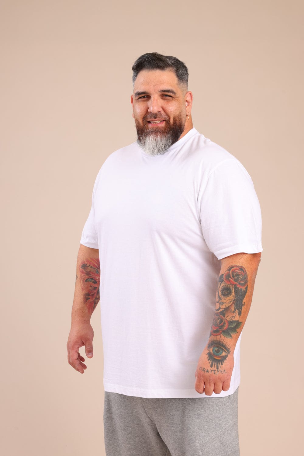 FOX פלאס גברים חולצה חולצת בייסיק עגול | PLUS SIZE חולצת בייסיק עגול | PLUS SIZE