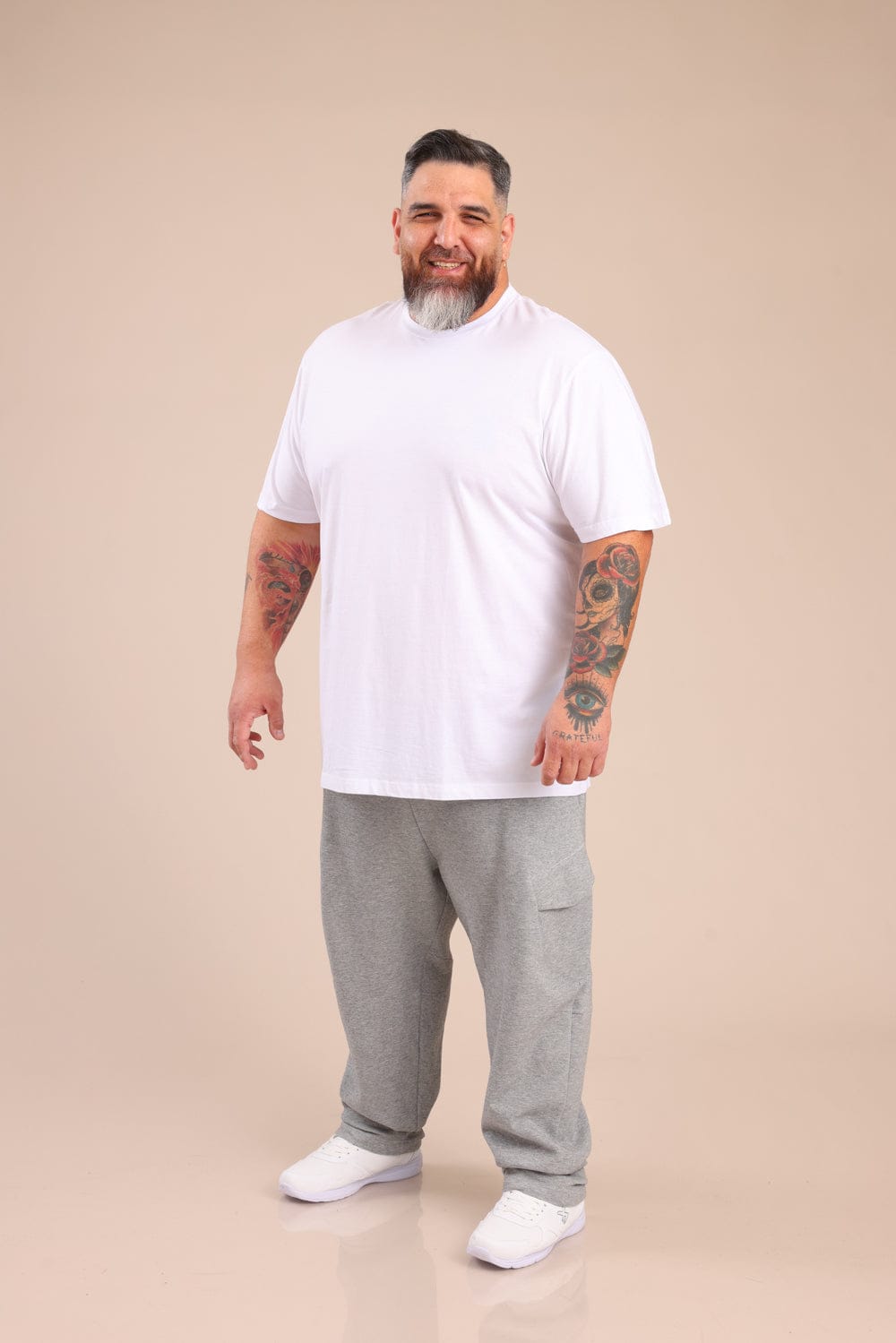 FOX פלאס גברים חולצה חולצת בייסיק עגול | PLUS SIZE חולצת בייסיק עגול | PLUS SIZE