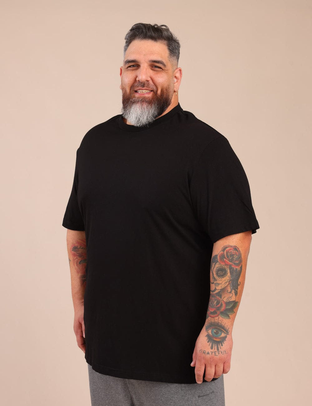 FOX פלאס גברים חולצה חולצת בייסיק עגול | PLUS SIZE חולצת בייסיק עגול | PLUS SIZE