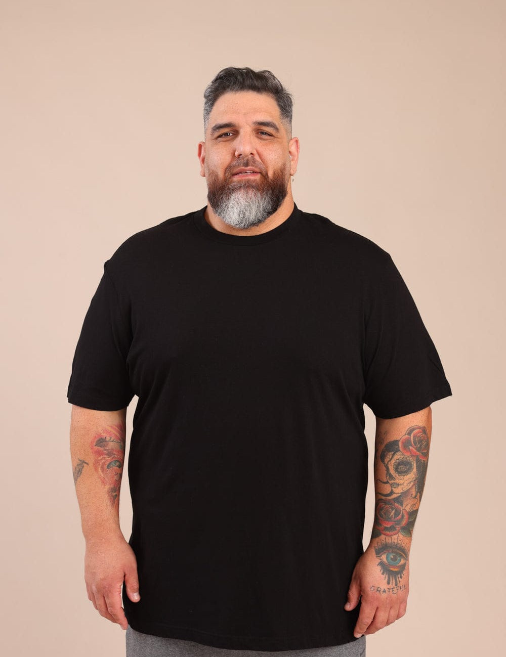 FOX פלאס גברים חולצה חולצת בייסיק עגול | PLUS SIZE חולצת בייסיק עגול | PLUS SIZE