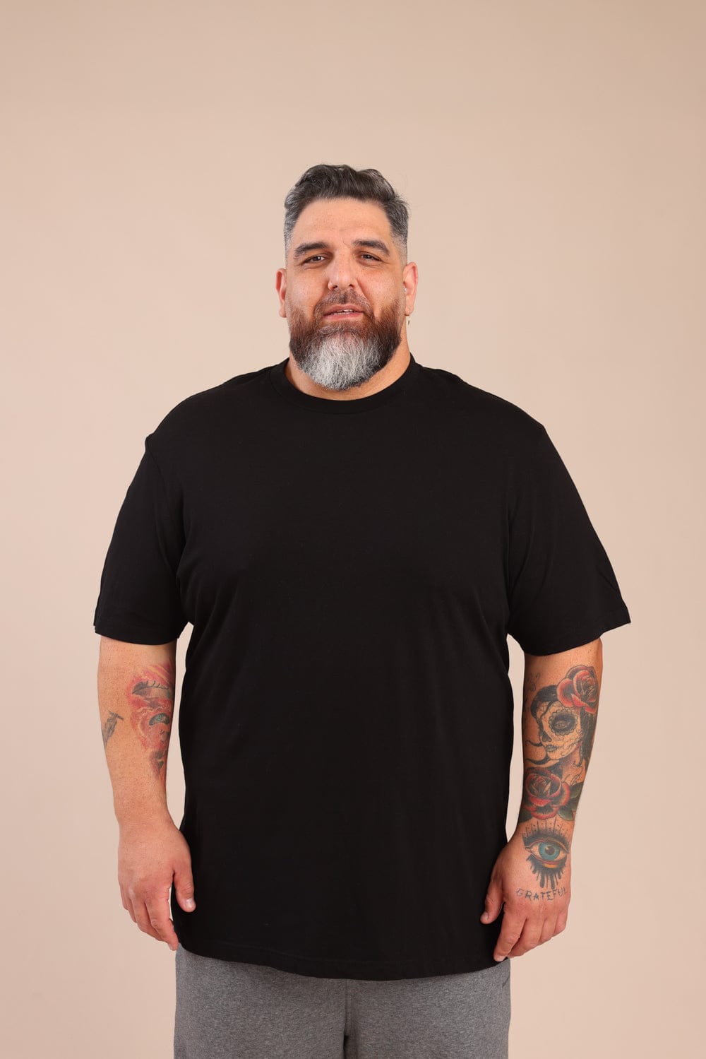 FOX פלאס גברים חולצה חולצת בייסיק עגול | PLUS SIZE חולצת בייסיק עגול | PLUS SIZE