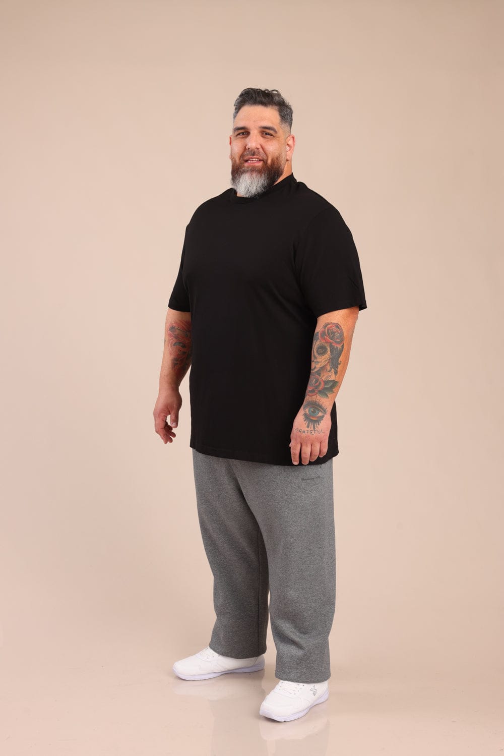 FOX פלאס גברים חולצה חולצת בייסיק עגול | PLUS SIZE חולצת בייסיק עגול | PLUS SIZE