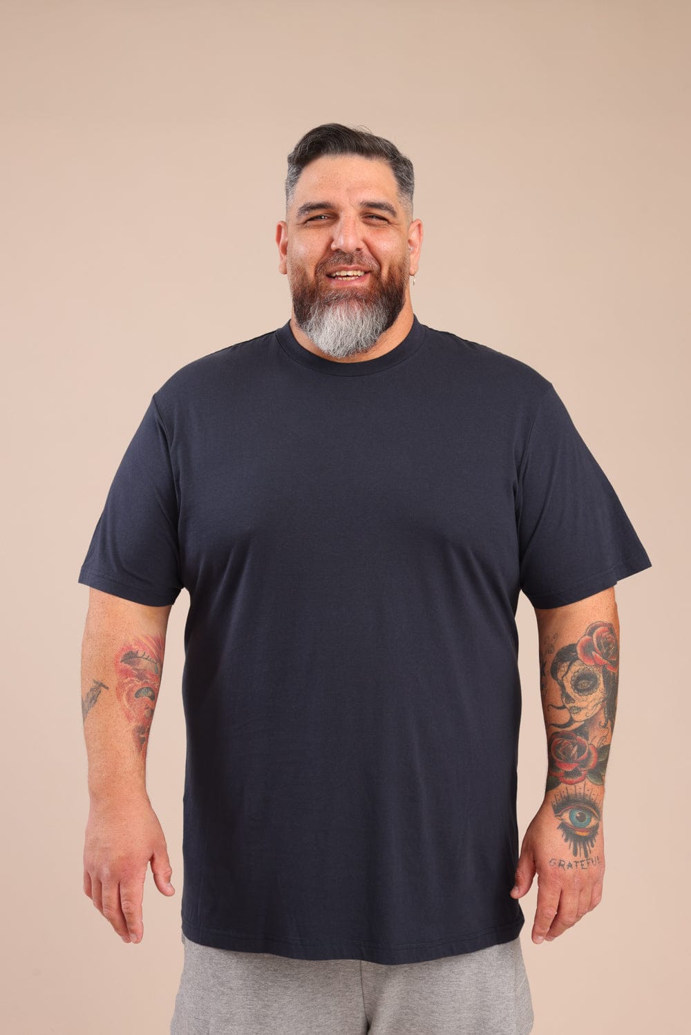 FOX פלאס גברים חולצה חולצת בייסיק עגול | PLUS SIZE חולצת בייסיק עגול | PLUS SIZE