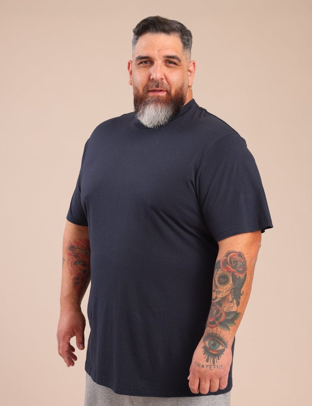 FOX פלאס גברים חולצה חולצת בייסיק עגול | PLUS SIZE חולצת בייסיק עגול | PLUS SIZE