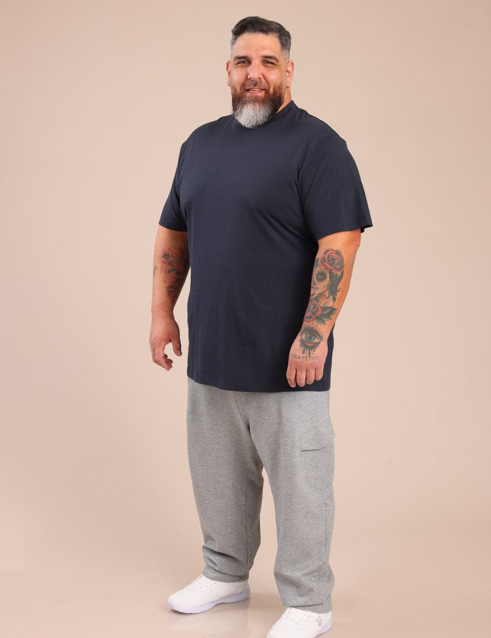 FOX פלאס גברים חולצה חולצת בייסיק עגול | PLUS SIZE חולצת בייסיק עגול | PLUS SIZE