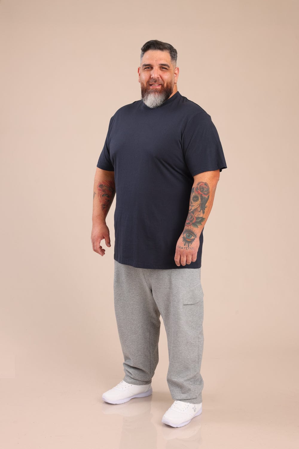 FOX פלאס גברים חולצה חולצת בייסיק עגול | PLUS SIZE חולצת בייסיק עגול | PLUS SIZE