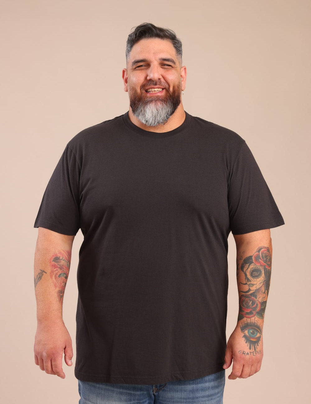 FOX פלאס גברים חולצה חולצת בייסיק עגול | PLUS SIZE חולצת בייסיק עגול | PLUS SIZE