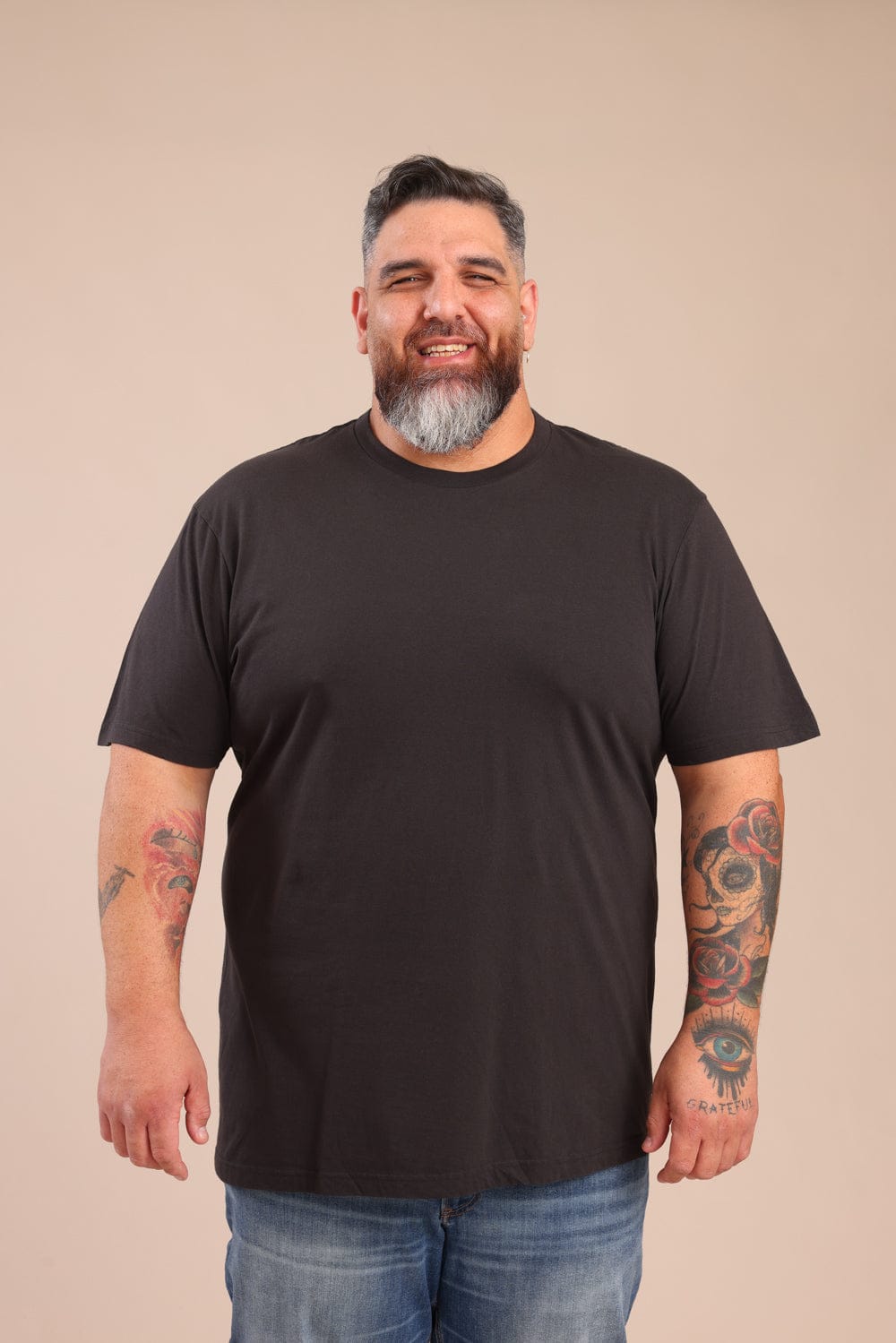 FOX פלאס גברים חולצה חולצת בייסיק עגול | PLUS SIZE חולצת בייסיק עגול | PLUS SIZE