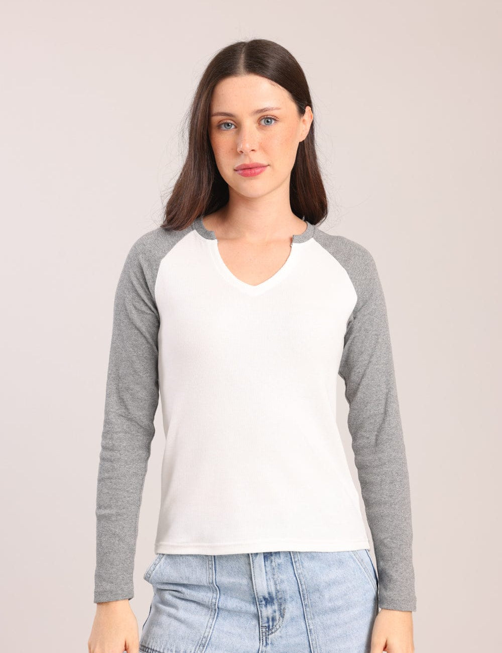 FOX נשים חולצה ארוכה חולצת רגלן חולצת רגלן