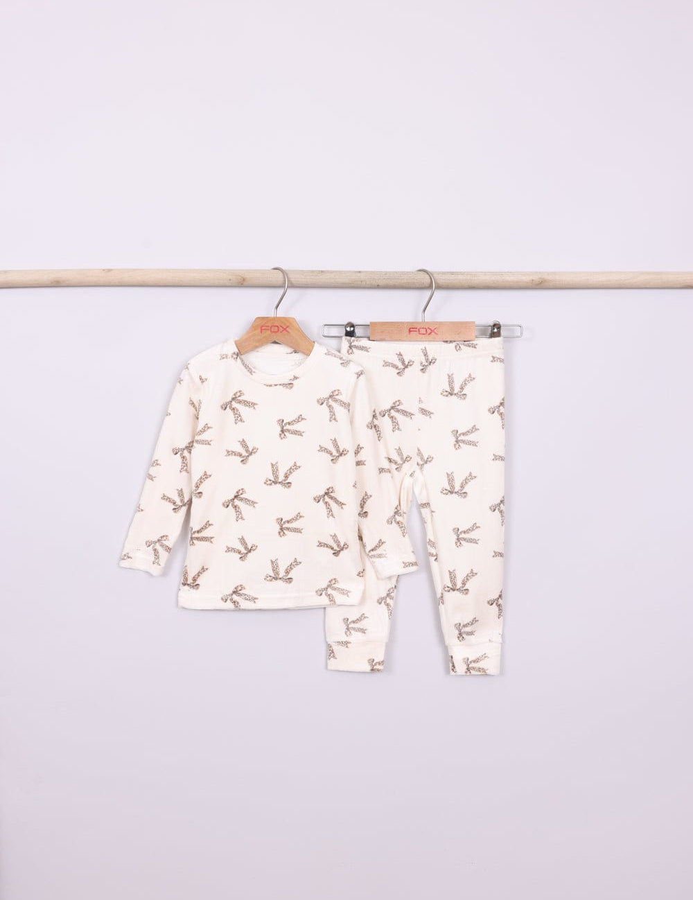 FOX תינוקות בנות אחר פיג'מה קטיפה עם הדפס MINIME פיג'מה קטיפה עם הדפס MINIME