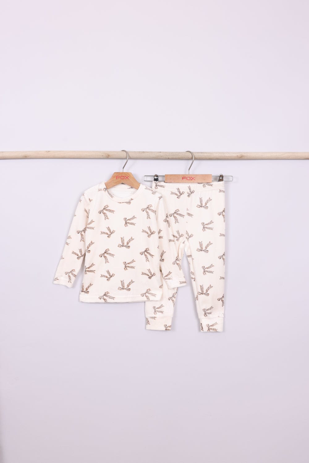 FOX תינוקות בנות אחר פיג'מה קטיפה עם הדפס MINIME פיג'מה קטיפה עם הדפס MINIME