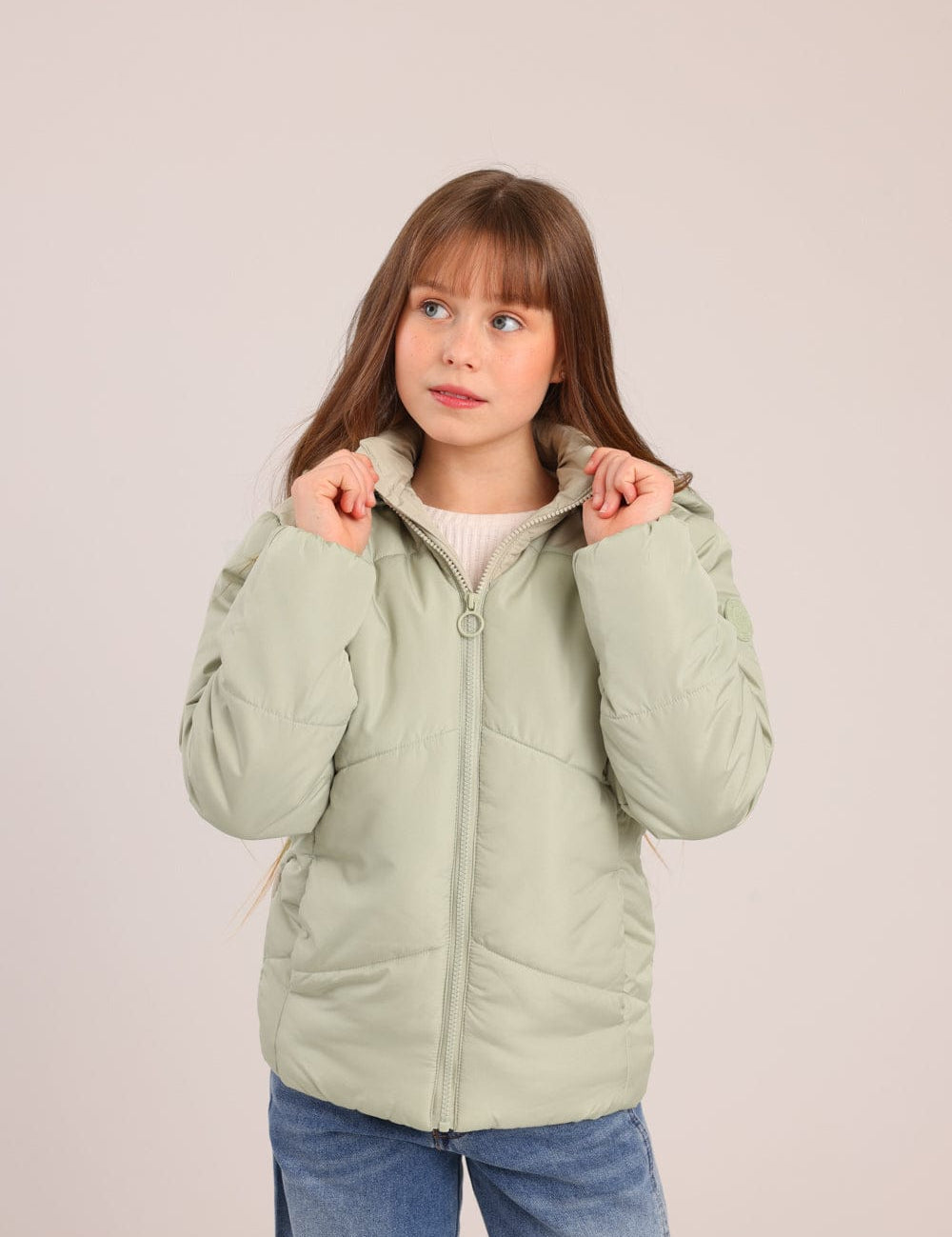 FOX בנות אחר מעיל פוך קפוצ'ון מעיל פוך קפוצ'ון