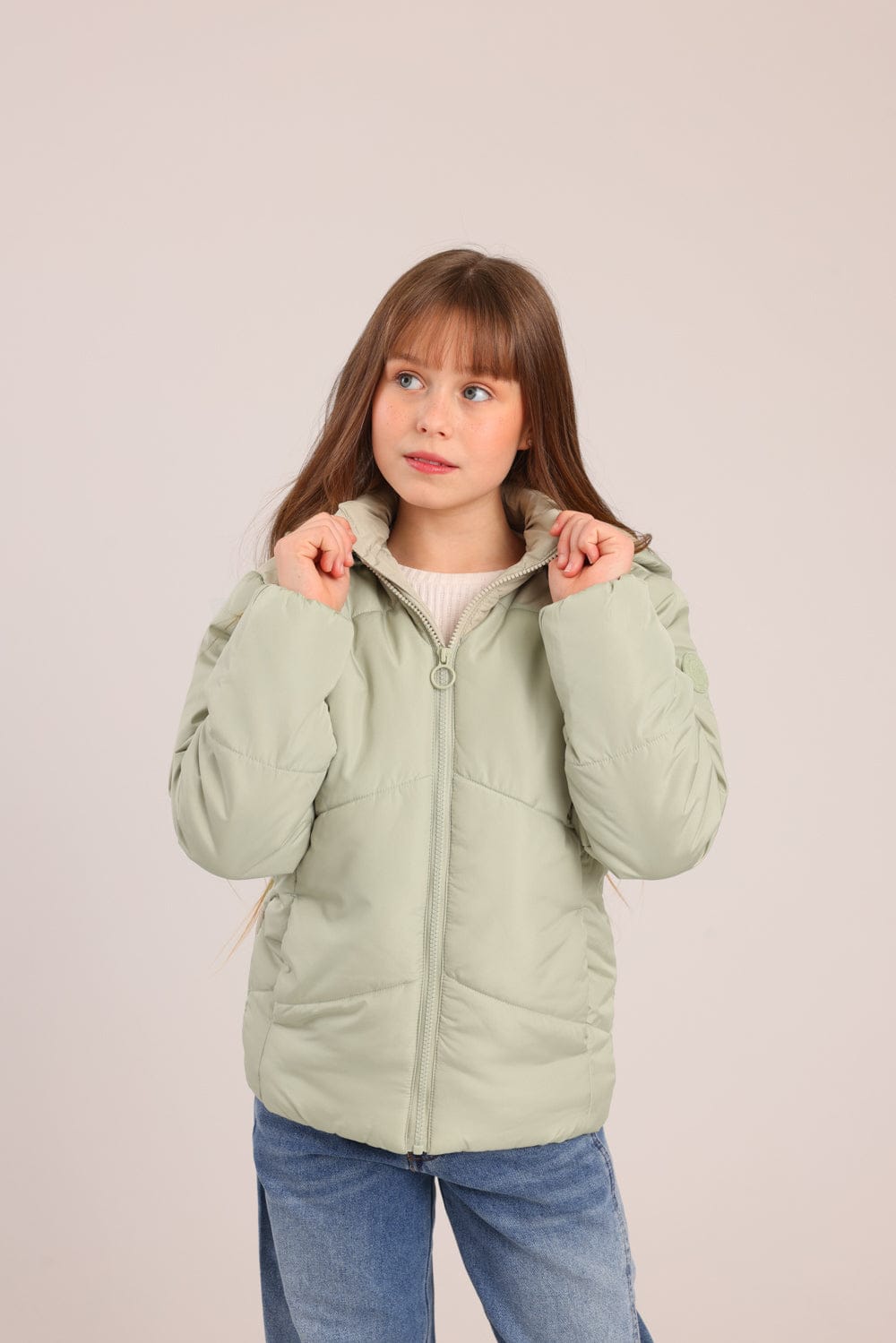 FOX בנות אחר מעיל פוך קפוצ'ון מעיל פוך קפוצ'ון