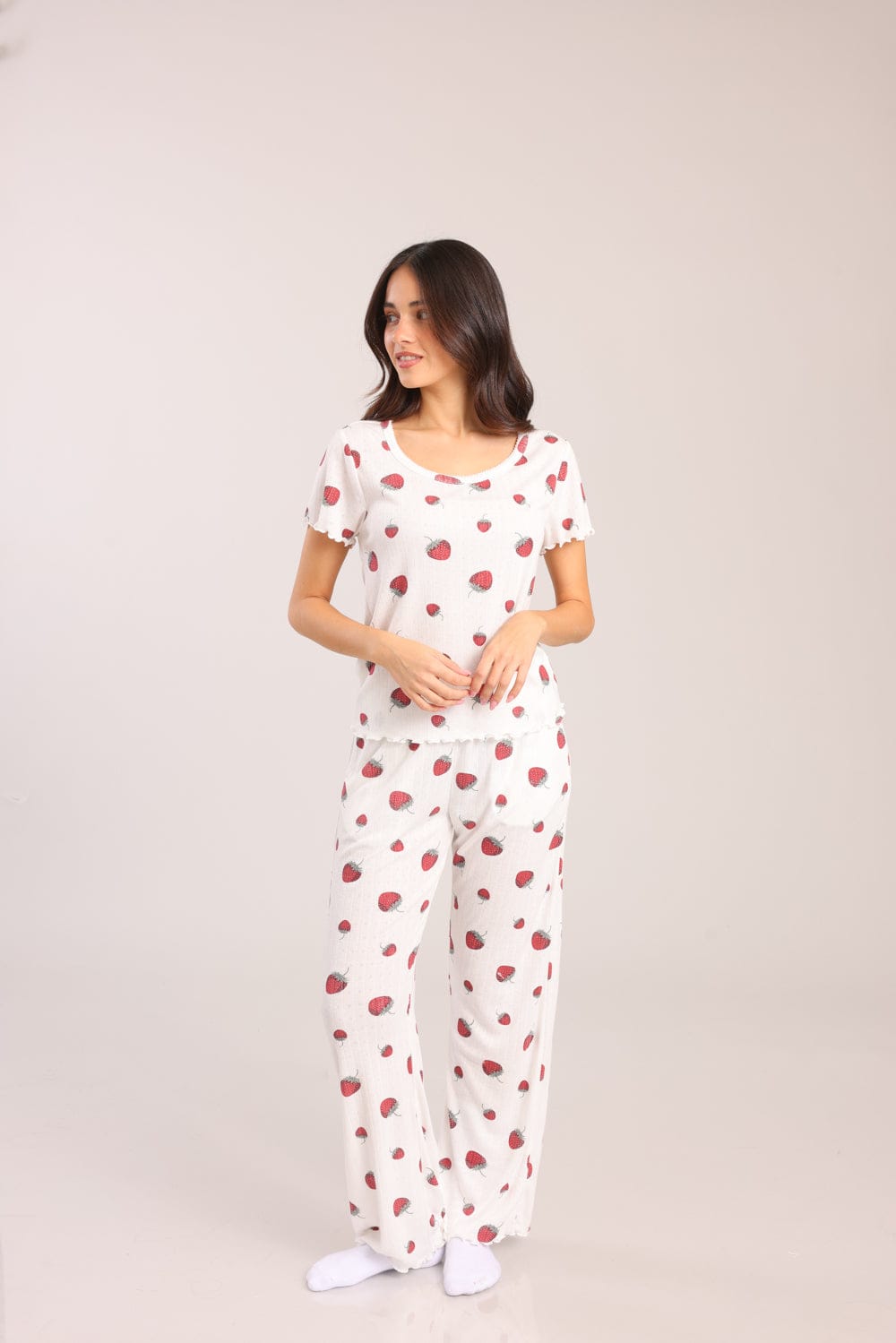 FOX נשים אחר פיג'מה עם הדפס תותים פיג'מה עם הדפס תותים