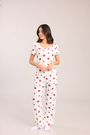 FOX נשים אחר פיג'מה עם הדפס תותים פיג'מה עם הדפס תותים
