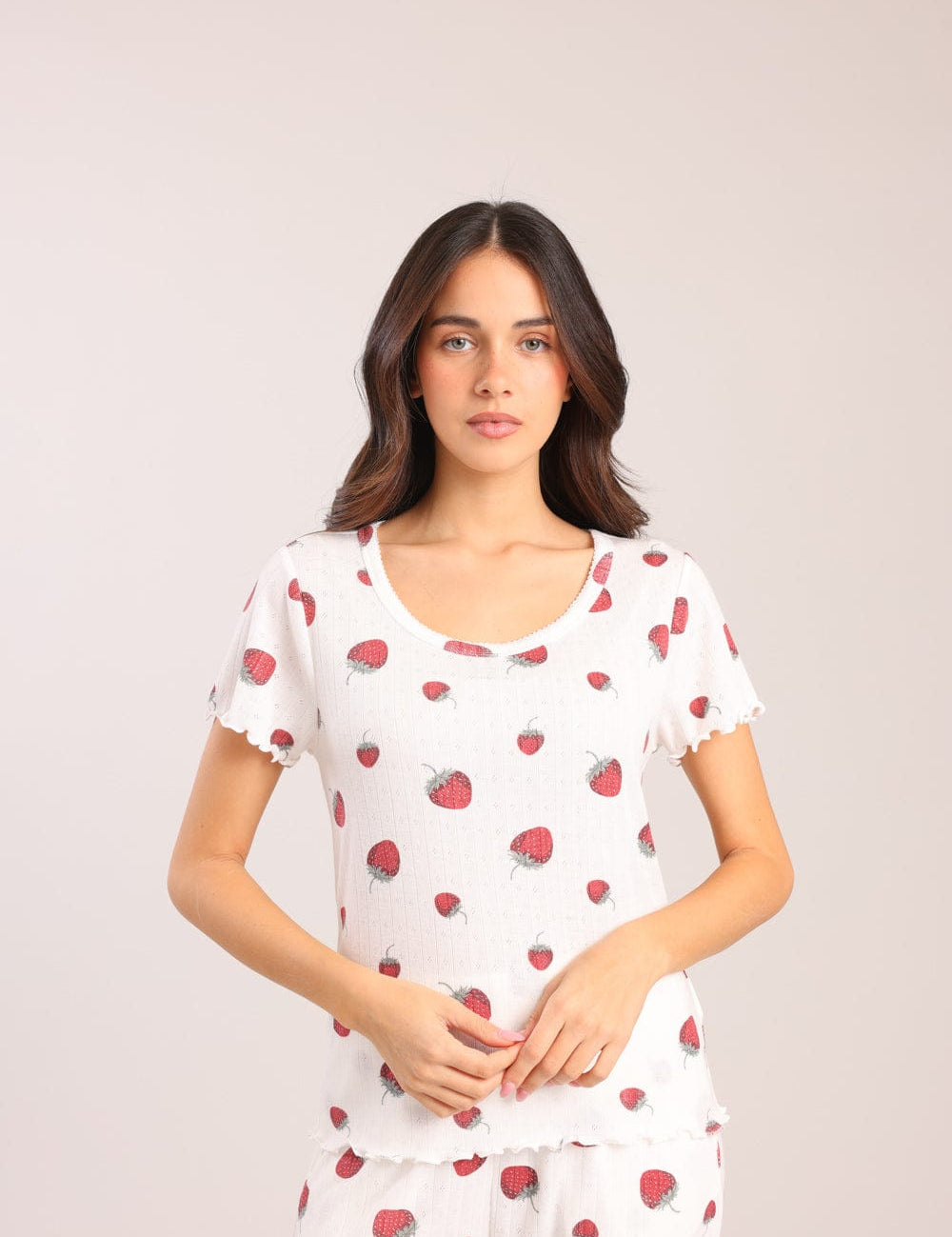 FOX נשים אחר פיג'מה עם הדפס תותים פיג'מה עם הדפס תותים