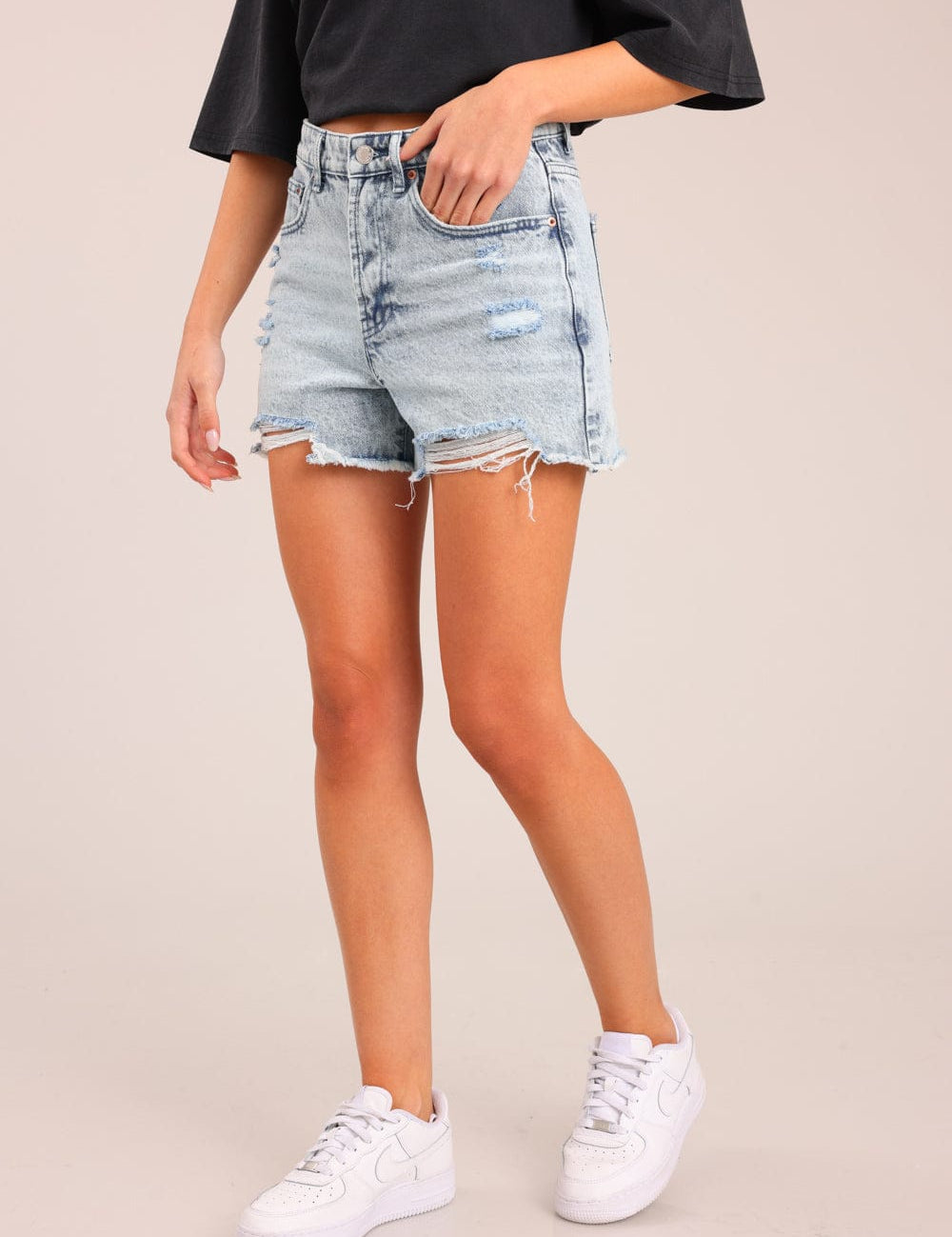 FOX נשים מכנסיים קצרים שורט ג'ינס קצר שורט ג'ינס קצר