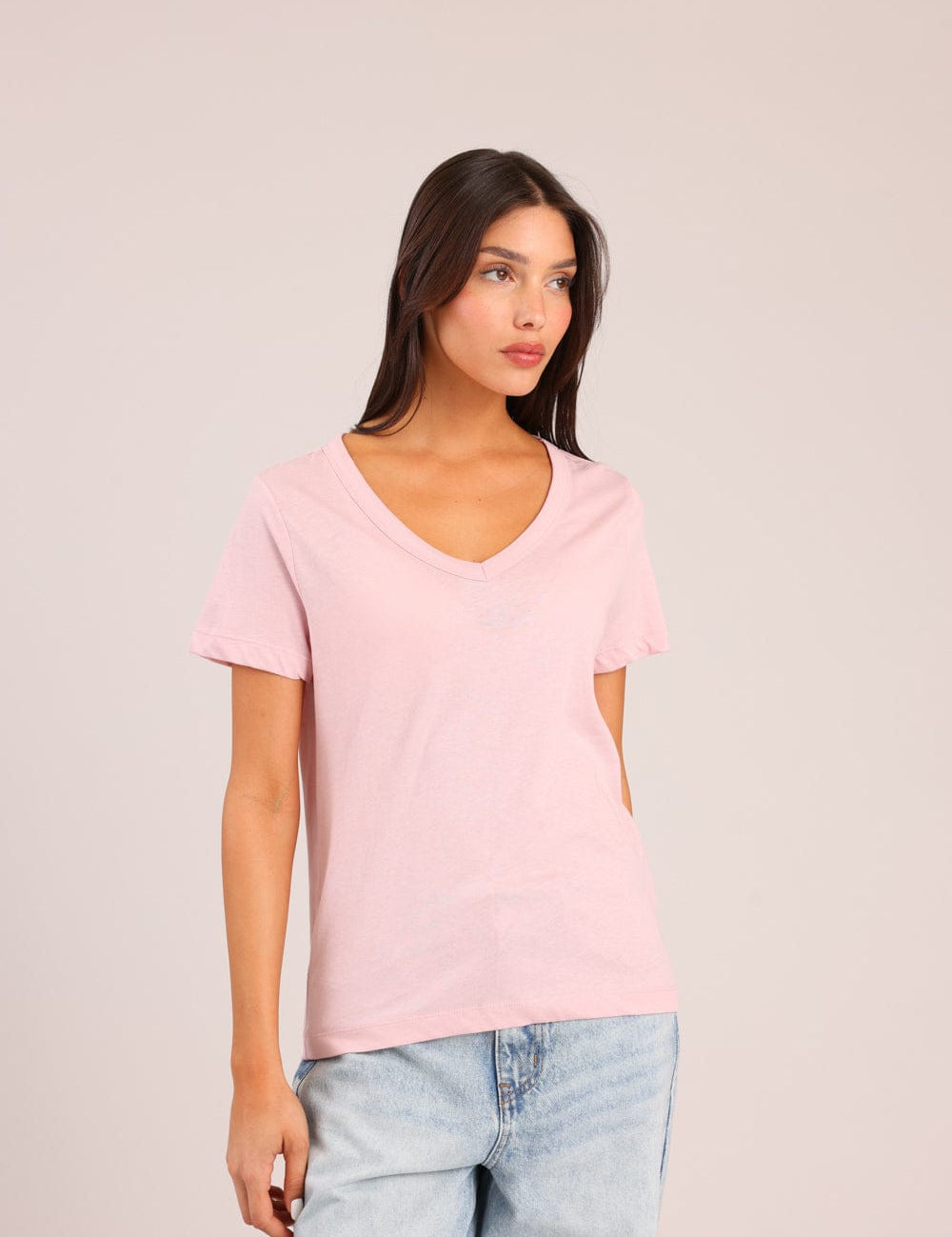 FOX נשים חולצה קצרה חולצת בייסיק חולצת בייסיק