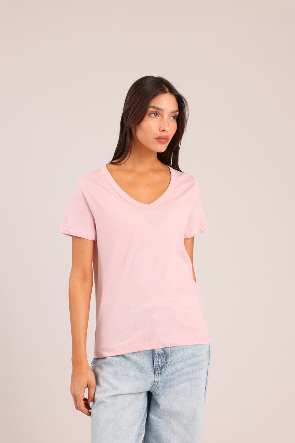 FOX נשים חולצה קצרה חולצת בייסיק חולצת בייסיק