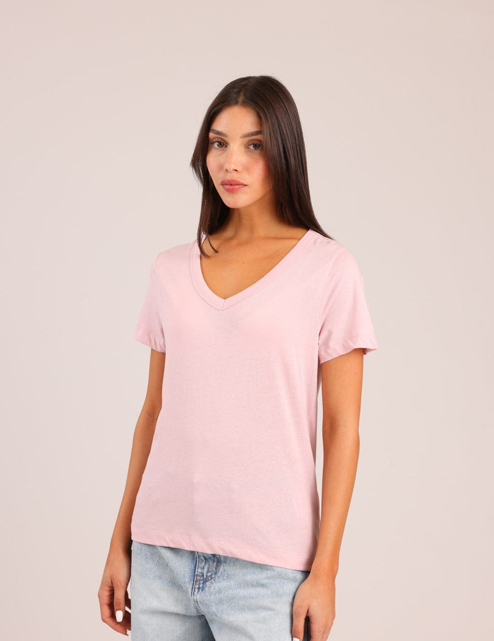 FOX נשים חולצה קצרה חולצת בייסיק חולצת בייסיק