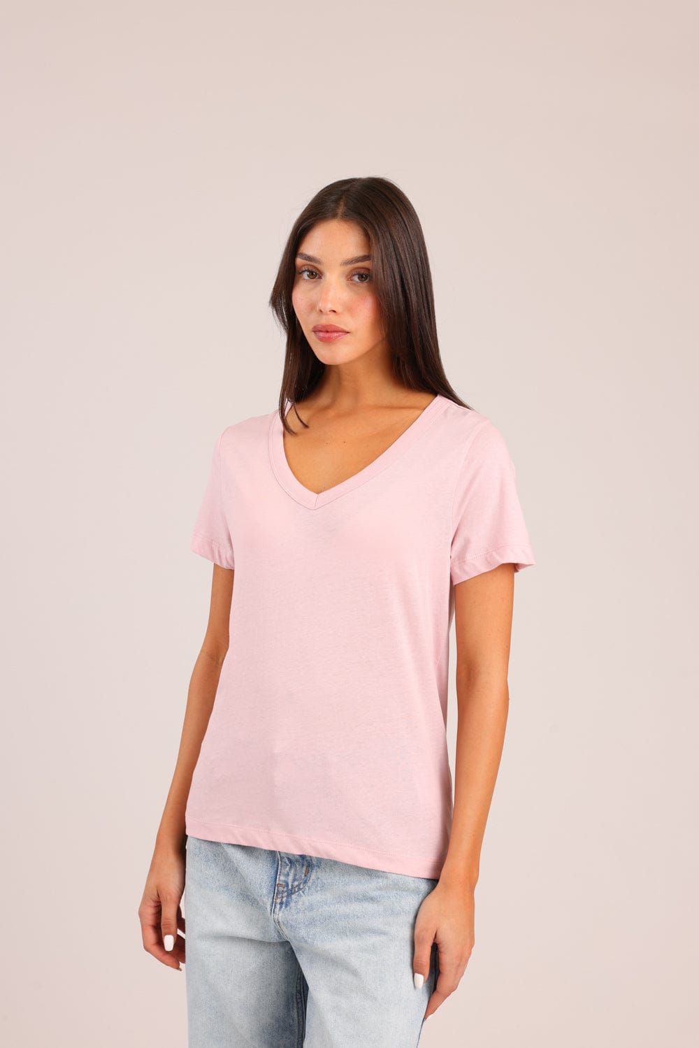 FOX נשים חולצה קצרה חולצת בייסיק חולצת בייסיק