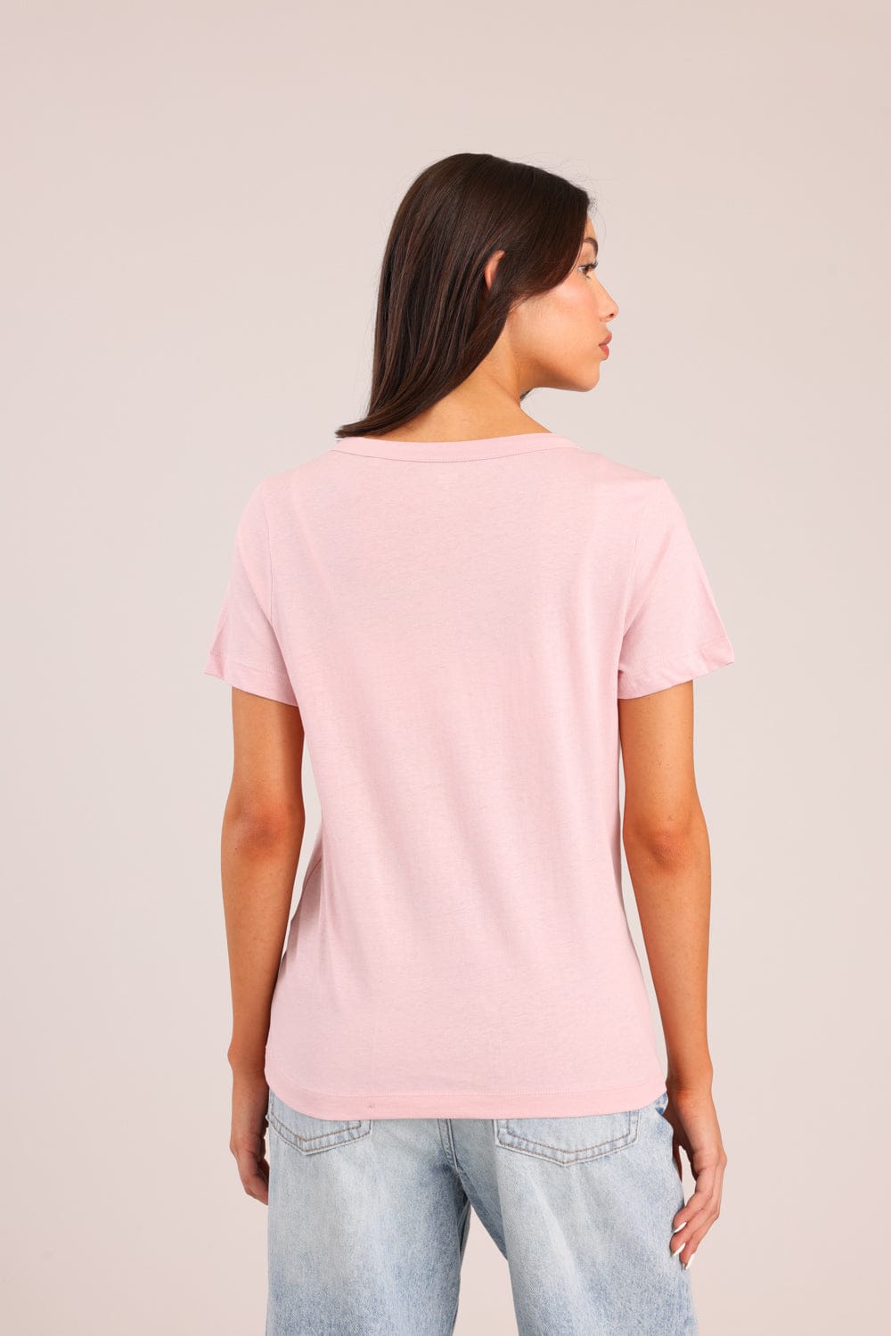 FOX נשים חולצה קצרה חולצת בייסיק חולצת בייסיק