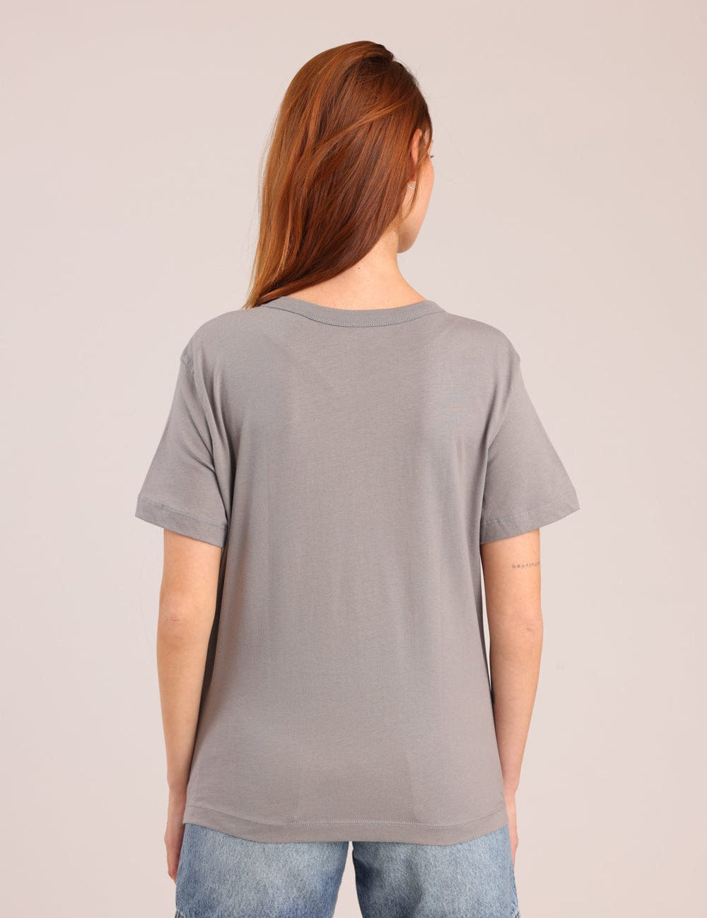 FOX נשים חולצה קצרה חולצת טישרט בייסיק עם צווארון עגול חולצת טישרט בייסיק עם צווארון עגול