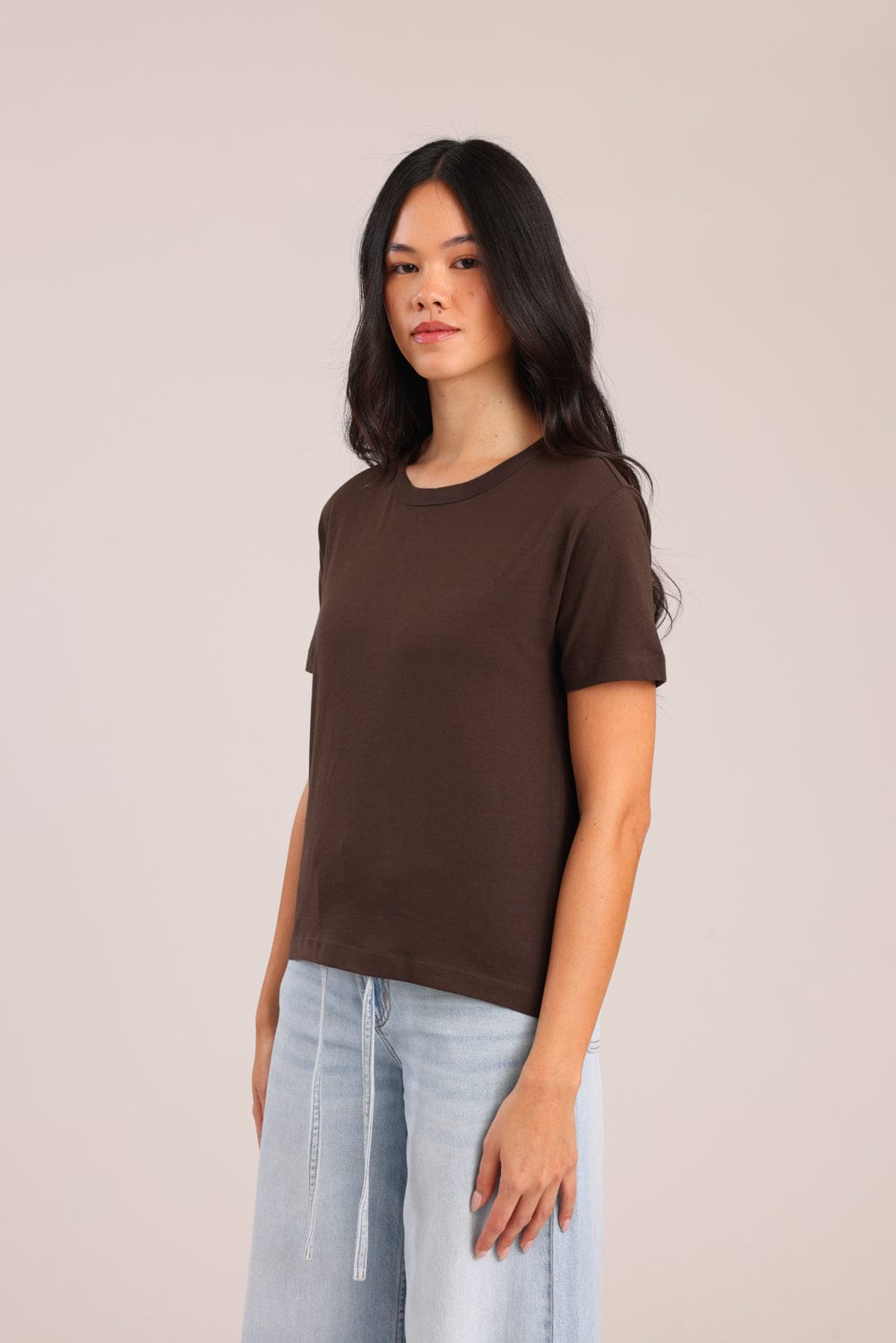 FOX FOX חולצה קצרה חולצת טישרט בייסיק עם צווארון עגול חולצת טישרט בייסיק עם צווארון עגול