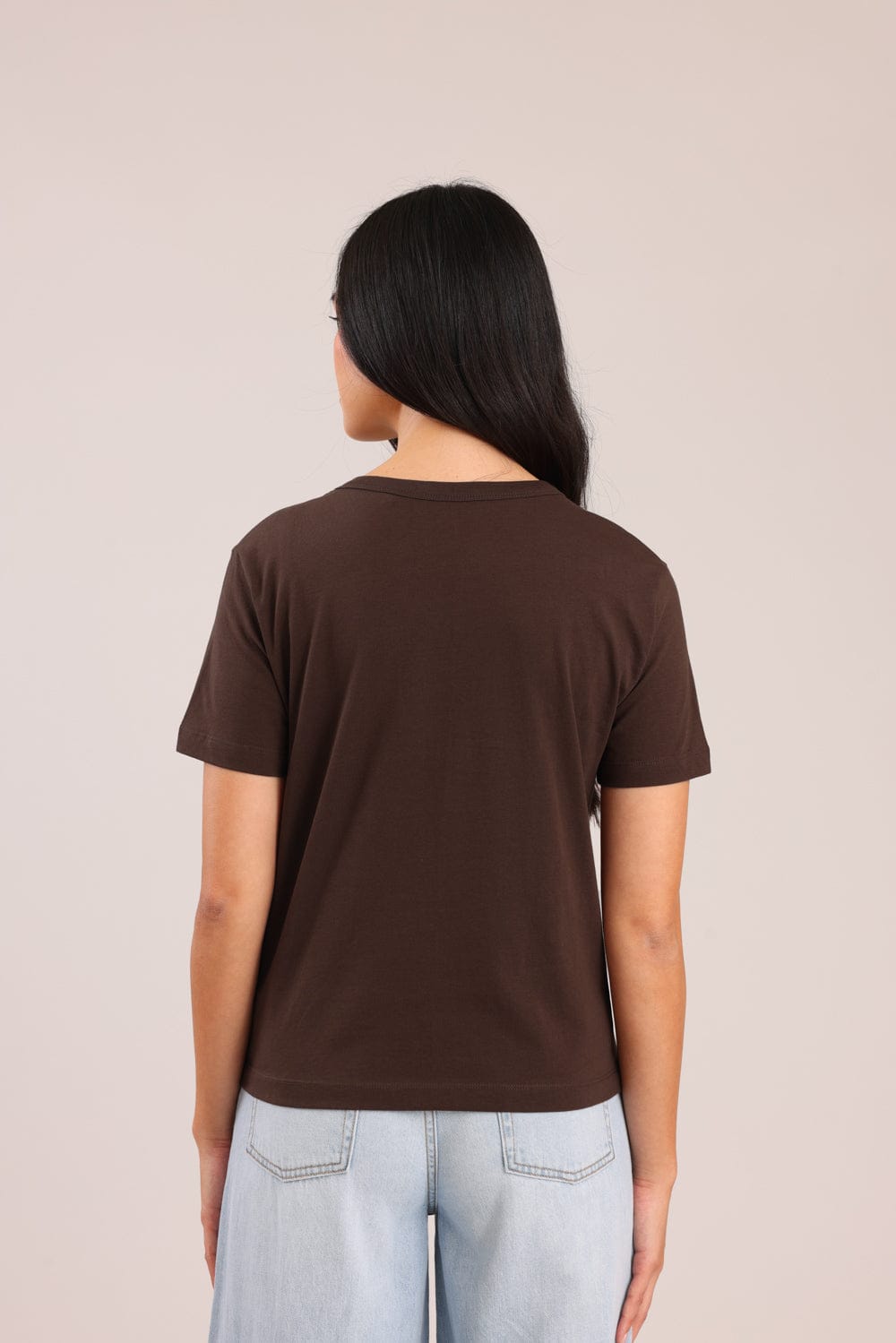 FOX FOX חולצה קצרה חולצת טישרט בייסיק עם צווארון עגול חולצת טישרט בייסיק עם צווארון עגול