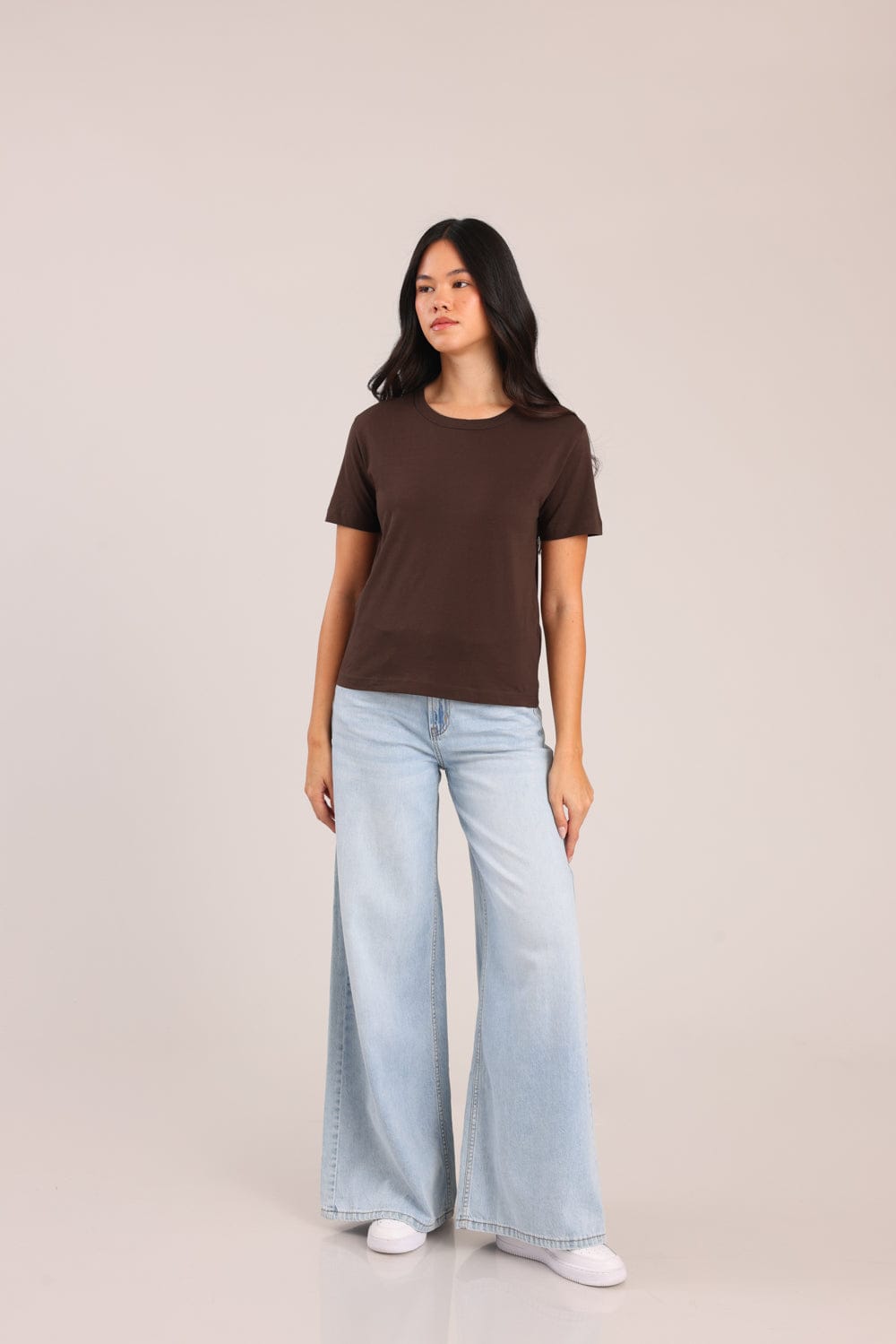 FOX FOX חולצה קצרה חולצת טישרט בייסיק עם צווארון עגול חולצת טישרט בייסיק עם צווארון עגול