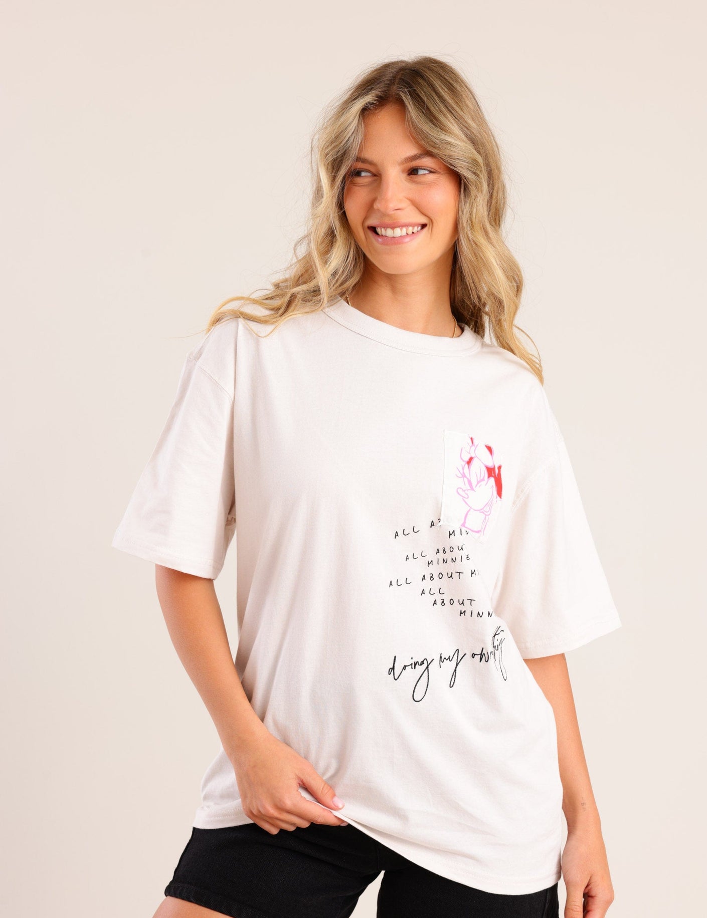 FOX נשים חולצה חולצה ממותגת דיסני חולצה ממותגת דיסני