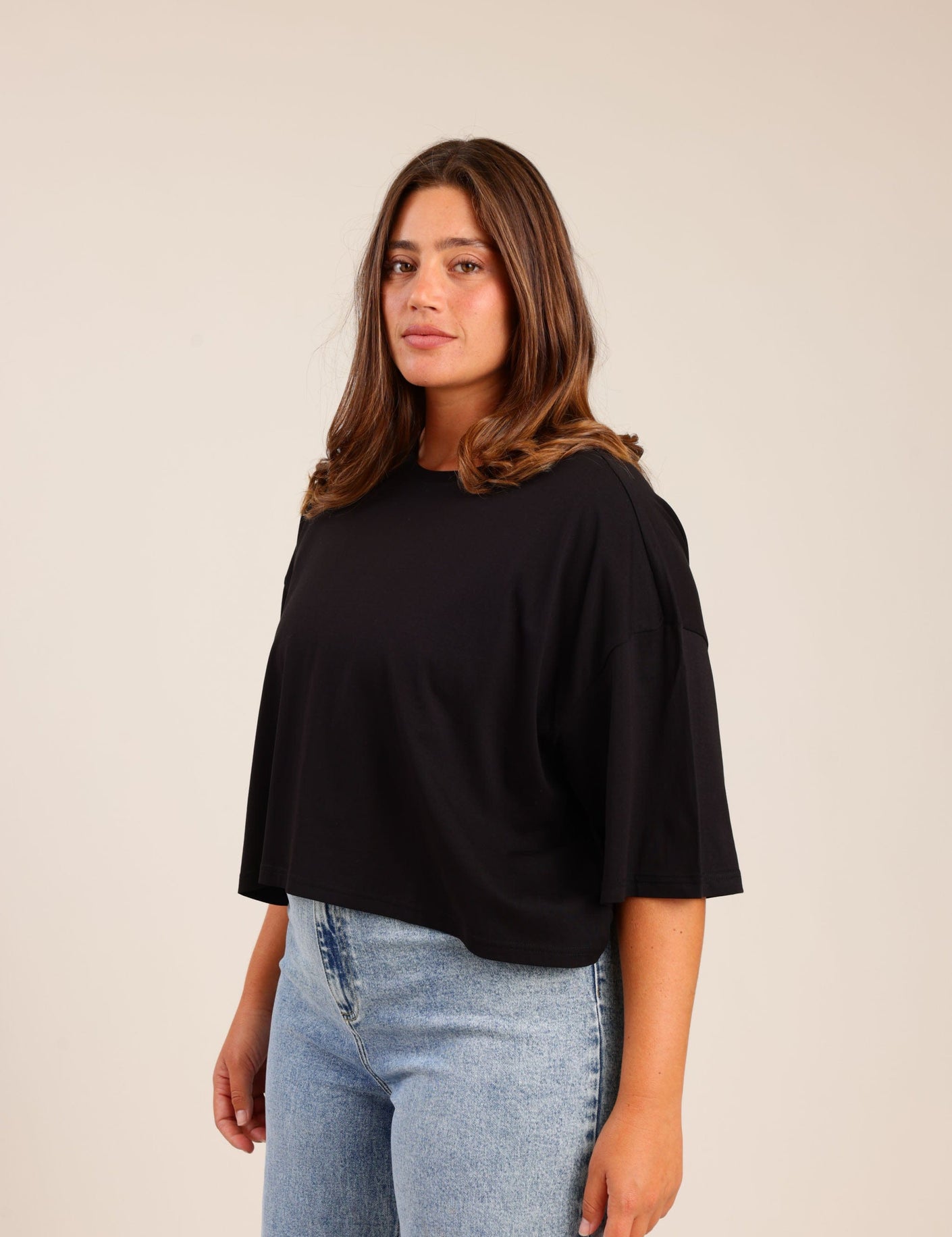 FOX פלאס נשים חולצה חולצה חלקה | PLUS SIZE חולצה חלקה | PLUS SIZE