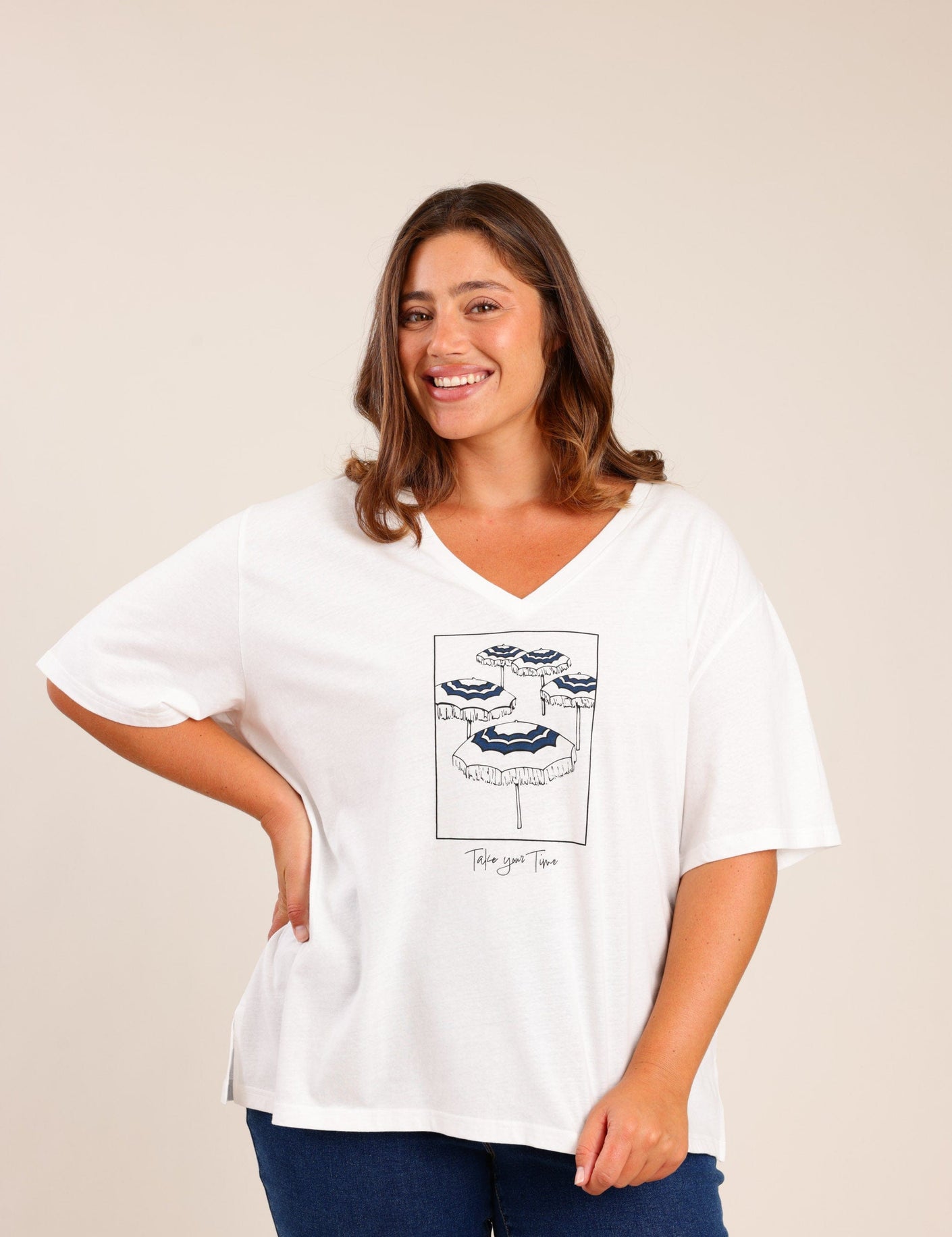 FOX פלאס נשים חולצה חולצה עם הדפס | PLUS SIZE חולצה עם הדפס | PLUS SIZE
