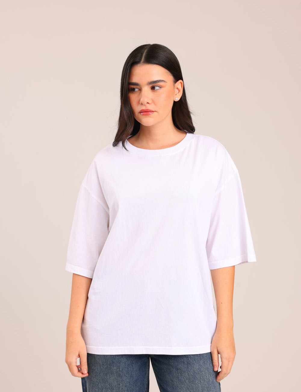 FOX נשים חולצה קצרה חולצת טריקו אוברסייז חולצת טריקו אוברסייז