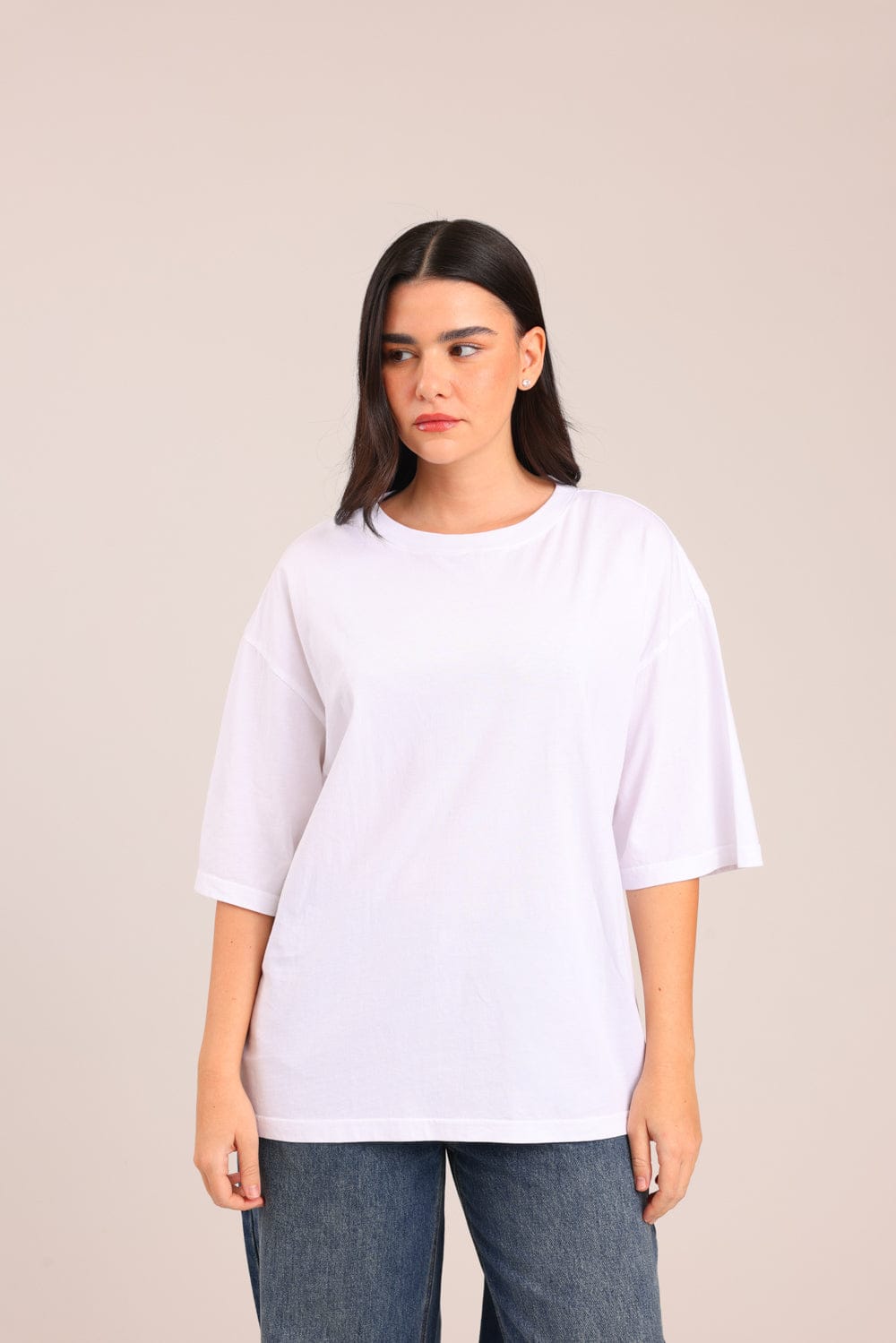 FOX נשים חולצה קצרה חולצת טריקו אוברסייז חולצת טריקו אוברסייז